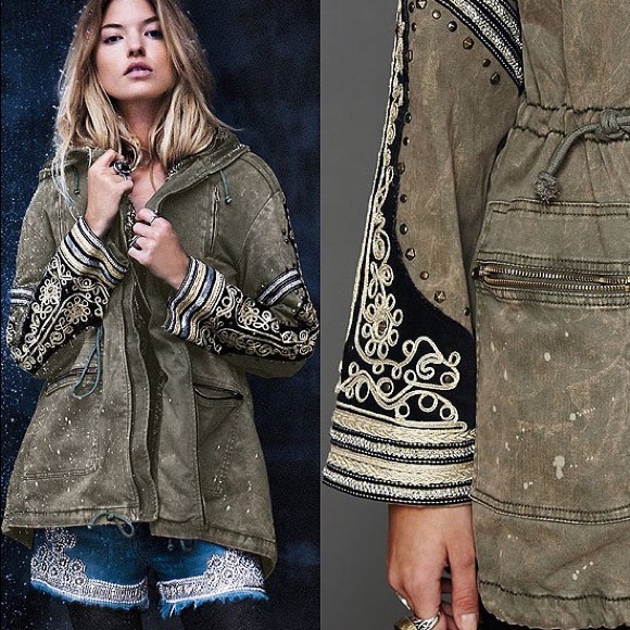 ISO Free People Military golden quills parka