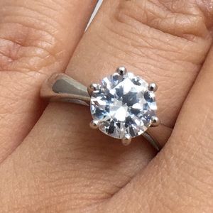 Cubic Zirconia 2 CT. TW. Solitare Engagement Ring