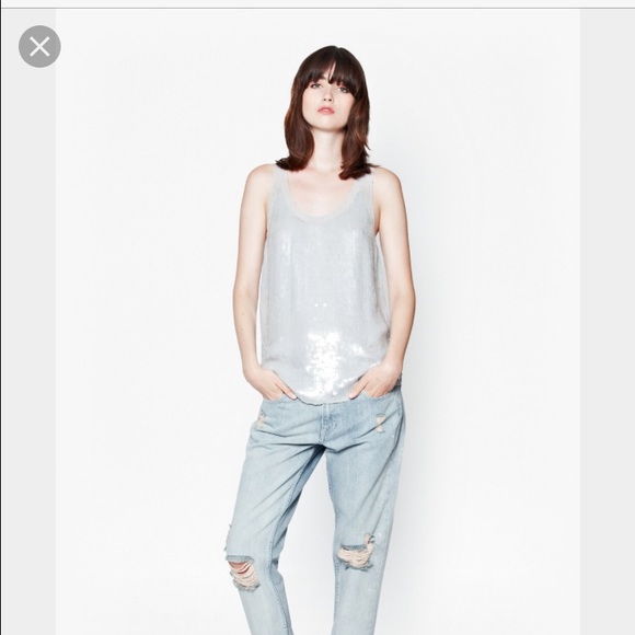 French Connection Grey Sequin Tank