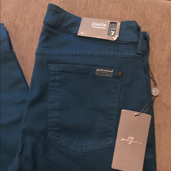 7 For All Mankind Jiselle Flare Emerald GreenSz28 - Picture 2 of 4