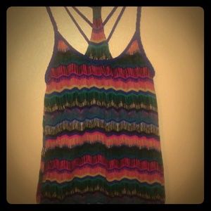 Multi color racer tank