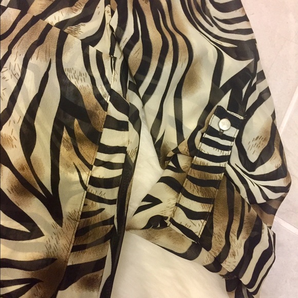 Tiger Print Sheer Blouse, size Small to Medium - Picture 5 of 8