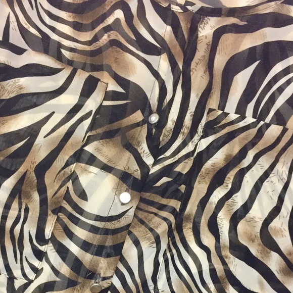 Tiger Print Sheer Blouse, size Small to Medium - Picture 6 of 8