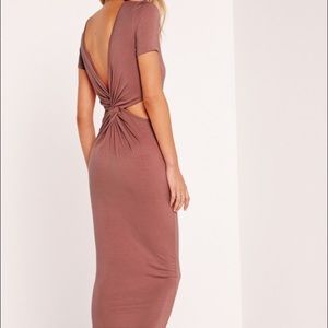 Missguided Twist Back Midi Dress