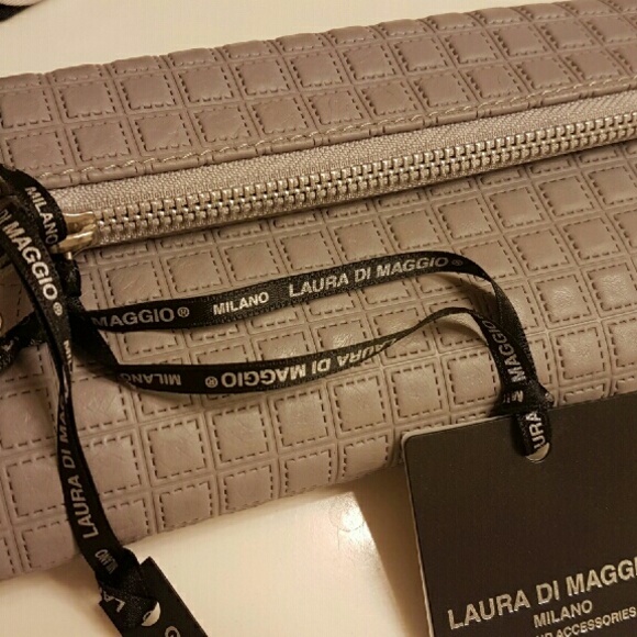 🛇SOLD🛇Laura Di Maggio grey leather clutch wallet - Picture 2 of 4