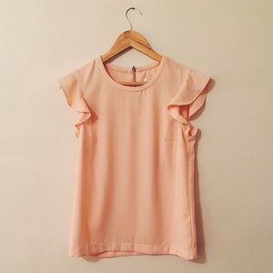 J Crew Flounce Sleeve Top