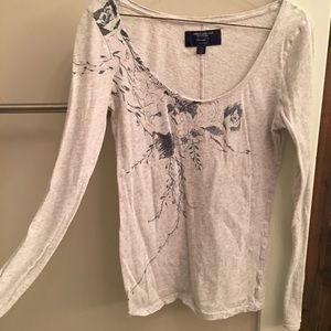 NWOT American eagle gray floral long sleeve