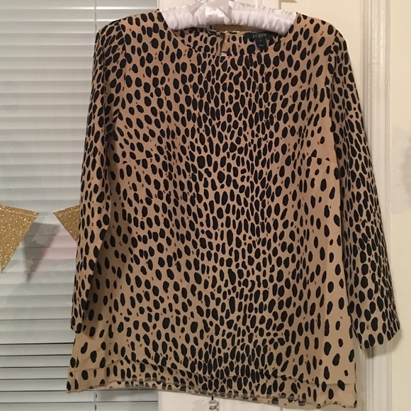 JCrew leopard print blouse