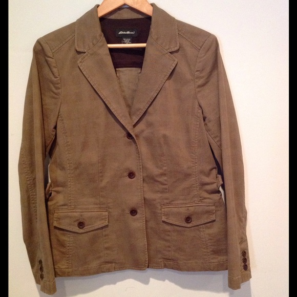 Eddie Bauer brown glen plaid blazer size 12