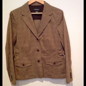 Eddie Bauer brown glen plaid blazer size 12