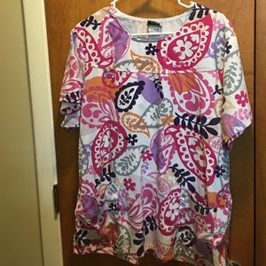 Floral scrub top