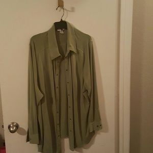 Green Polyester button down