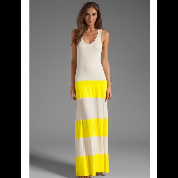 Karina Grimaldi Biscot Maxi Dress Yellow/Nude