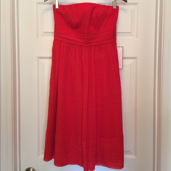 JCrew Strapless Silk Chiffon Dress