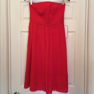 JCrew Strapless Silk Chiffon Dress