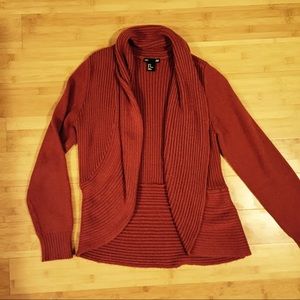 H&M burgundy cowl neck cardigan
