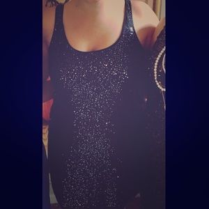 Express sequin black dress