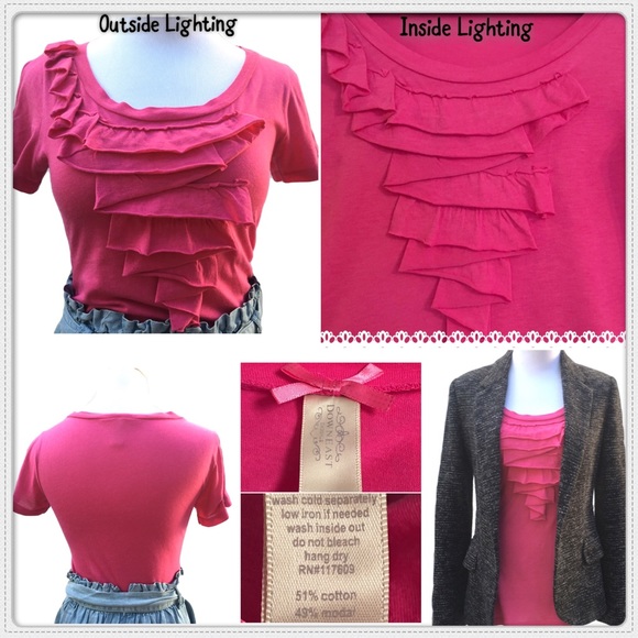 🌼Pink 🌼Downeast Basics Top Tee Blouse - Picture 3 of 4