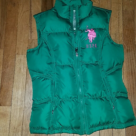 USPA polo puff vest green
