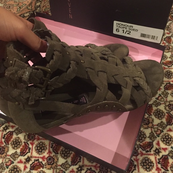 Taupe/Olive Steven Gladiator Sandals - Picture 2 of 3