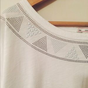 Gap Elbow Sleeve Embellished Tee