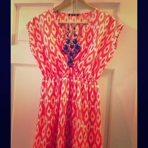 Orange vneck dress