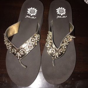 Yellow Box flip flops