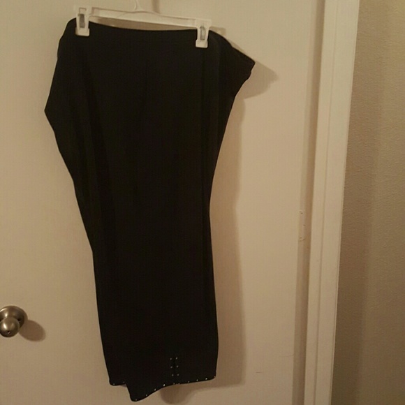 Black Capris with Rhinestones at the bottom