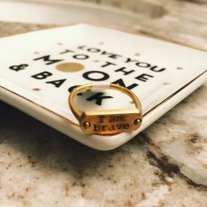 New Dogeared "Brave" gold ring. Size 7.