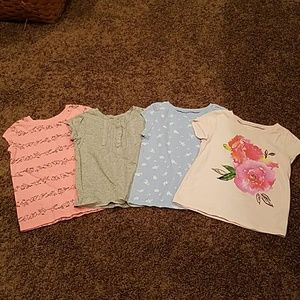 Girls Carter's and Oshkosh 4 and 4t t-shirts.