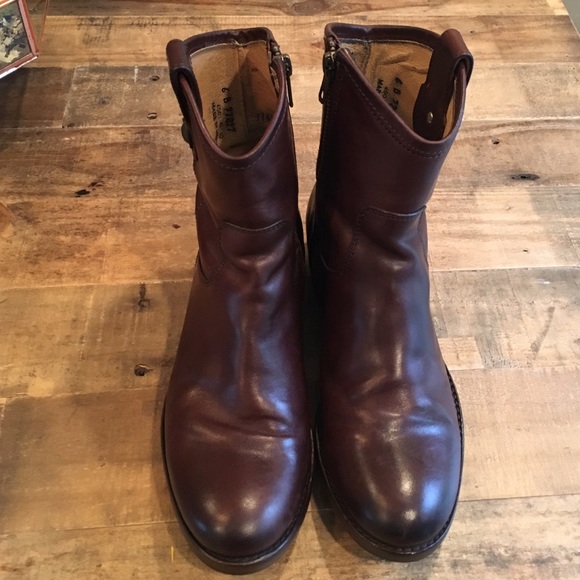 Frye Melissa Button Short Zip- Cognac 6B