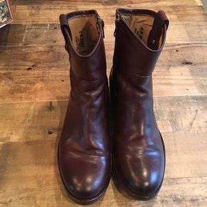 Frye Melissa Button Short Zip- Cognac 6B