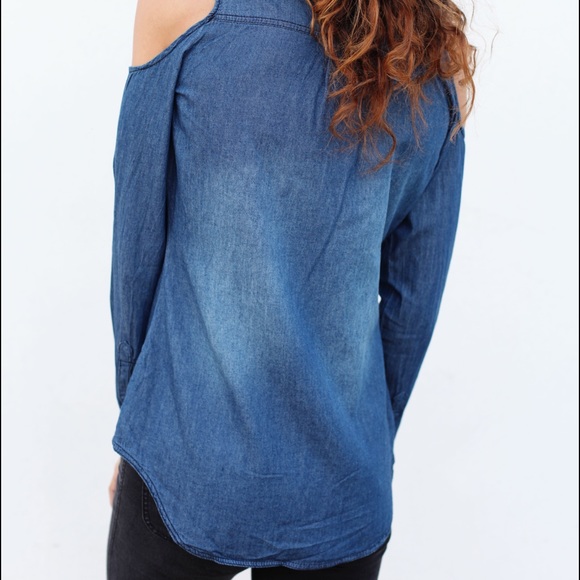 Denim Button Up Top - Picture 3 of 4