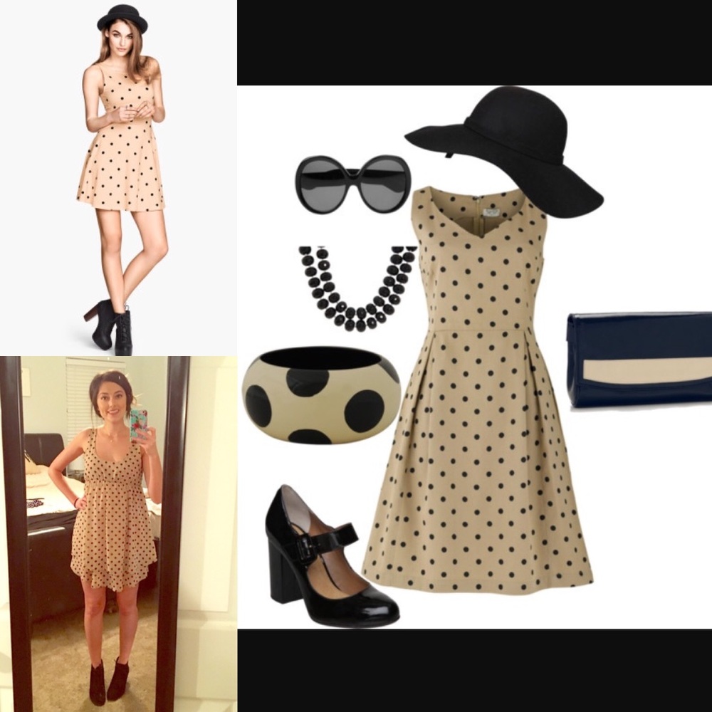 Tan Polka Dot Dress