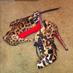 100% Authentic Christian Louboutin Leopard Booties
