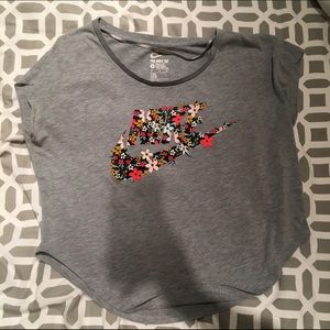 Nike grey and floral t shirt. Size m