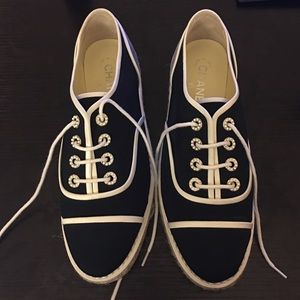 Chanel lace up espadrille sneakers: brand new