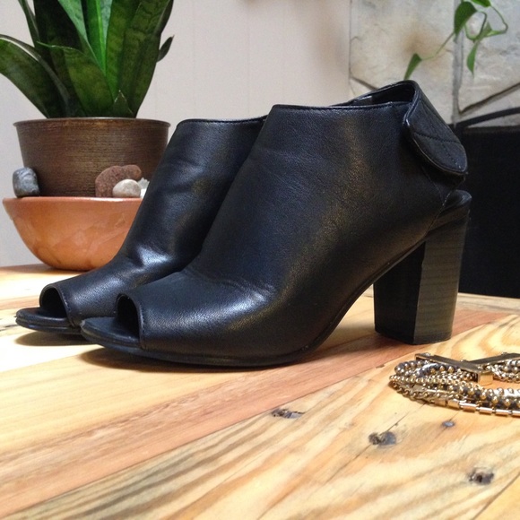 Black Peep Toe Booties