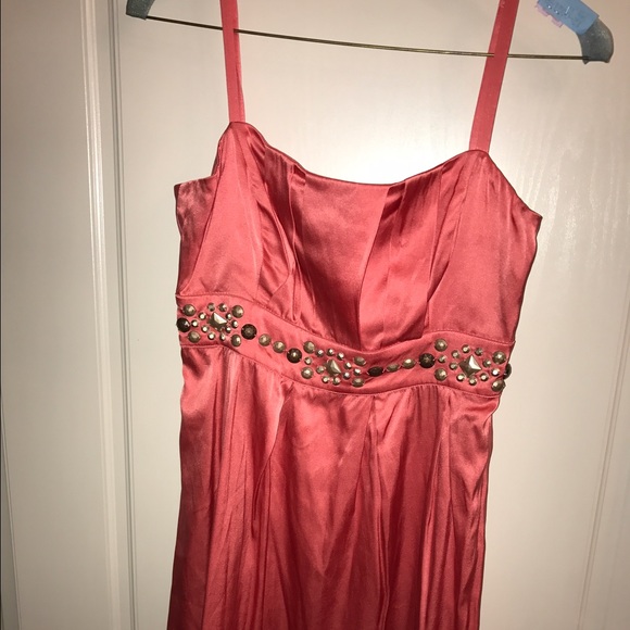 Marciano GUESS pink satin dress Sz Small