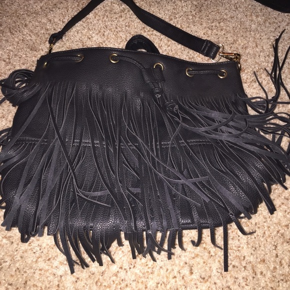 Black fringe purse