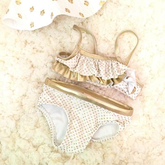 Gold polka dot bikini