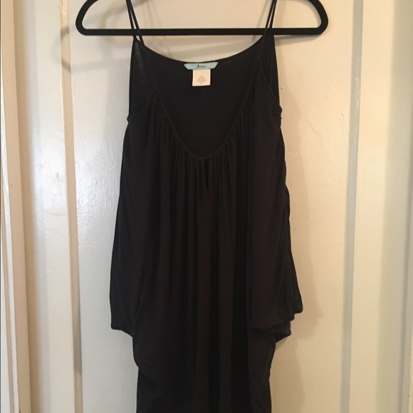 Marciano black jersey knit cold shoulder top