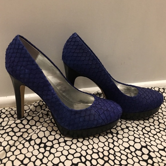Calvin Klein Royal Blue Textured Pumps