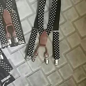 SALE Black and White Polka dot Suspenders