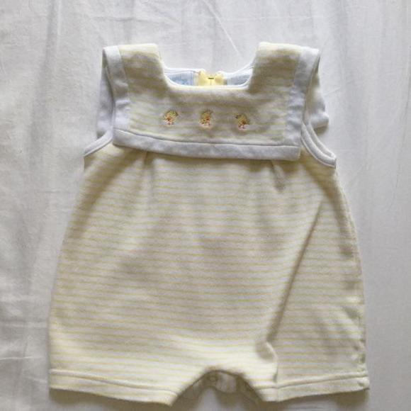 Yellow Chick Romper Shortall Easter Outfit