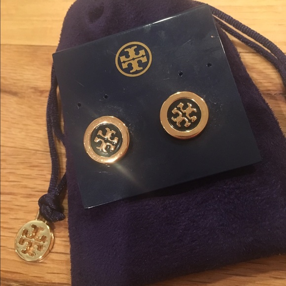 Round Tory Burch logo earrings