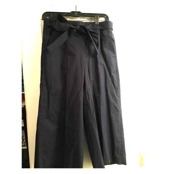 NWT Navy J. Crew Cropped Wide Leg Pants