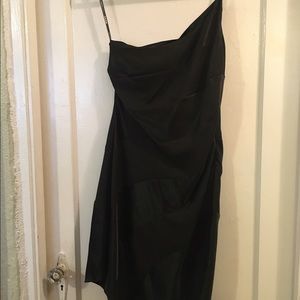 Bebe one shoulder asymmetrical dress