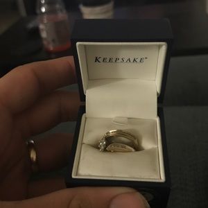 Engagement ring and wedding band