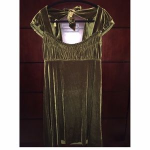 Free People -- olive/army green velvet dress